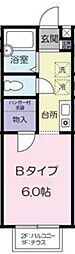 あすなろ4 1Kの間取図画像