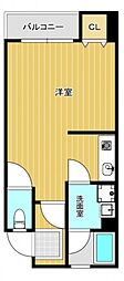 赤坂丸ビル ワンルームの間取図画像