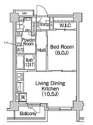 コンフォリア市谷薬王寺 2階1LDKの間取り