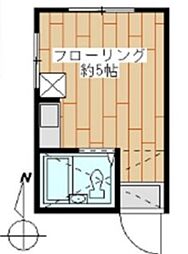 リヴィエール狛江 2階ワンルームの間取り