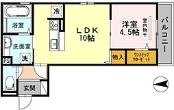 ジュリあべの 1LDKの間取図画像