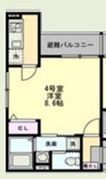 ベイルーム矢部リエート 1Kの間取図画像