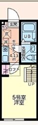 エバーグラス本厚木 1Kの間取図画像