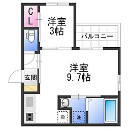 レガリスト北野田 1LDKの間取図画像