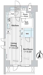 エルベース押上サウス 4階1LDKの間取り