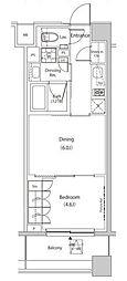 ザ・パークハビオ目黒プレイス 1DKの間取図画像
