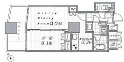 ザ・パークハウス西新宿タワー60 1LDKの間取図画像
