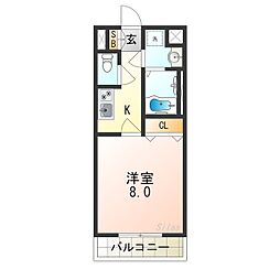 Osaka Metro御堂筋線 あびこ駅 徒歩10分の賃貸マンション 5階1Kの間取り