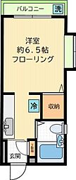 レジデンス吉岡 1Kの間取図画像