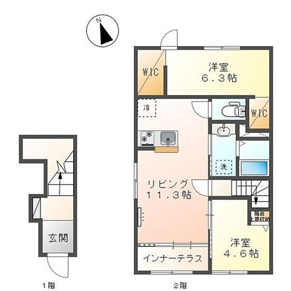 東京都多摩市永山６丁目(賃貸アパート2LDK・2階・58.15㎡)の写真 その2