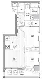 南千住レジデンス 5階2LDKの間取り