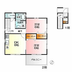 Colore 2DKの間取図画像