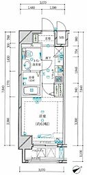 ライジングプレイス桜木町二番館 1Kの間取図画像