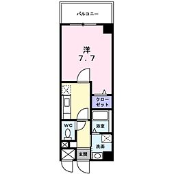 エクセレント・ビューかも川 1Kの間取図画像