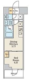 CREATIF本所吾妻橋 1DKの間取図画像