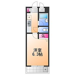プリミエール白鷺 1Kの間取図画像