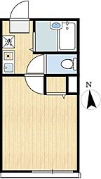 ラフィネ竹の塚 3階1Kの間取り