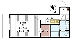 AJ津田沼3 1Kの間取図画像
