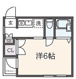メゾン・ド・リベール 1Kの間取図画像