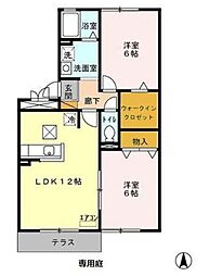 サンモール六実 2LDKの間取図画像