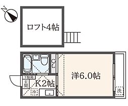 フレグランス館 1階1Kの間取り