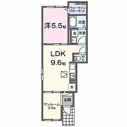 メゾン ド ローズ・ガーデン 1LDKの間取図画像