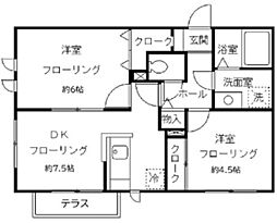 グレイス久が原 2DKの間取図画像
