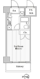 スペーシア池上 5階1Kの間取り