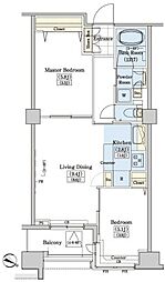レジディアタワー上池袋タワーサイド 2LDKの間取図画像