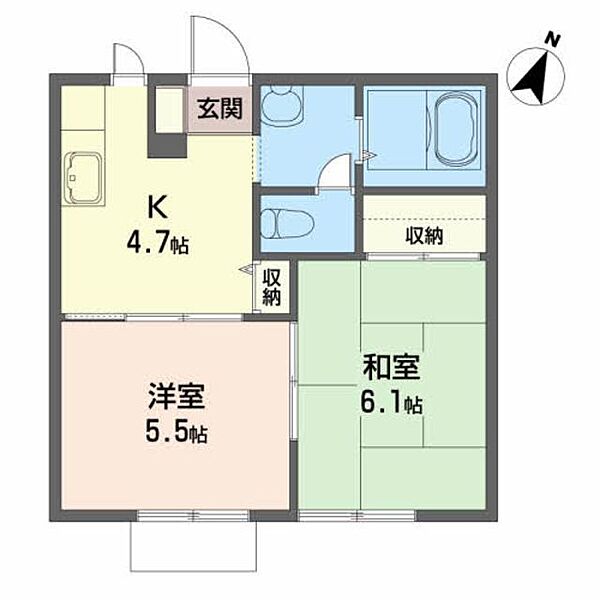 コモンシティＹＳ　Ｂ 101｜青森県八戸市長苗代１丁目(賃貸アパート2K・1階・36.00㎡)の写真 その2