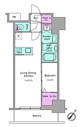 アーバネックス日本橋茅場町 1LDKの間取図画像