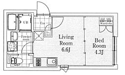 SOU祐天寺 1DKの間取図画像