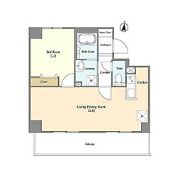 マイクラウド 1LDKの間取図画像