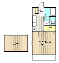 アンディ 1Kの間取図画像
