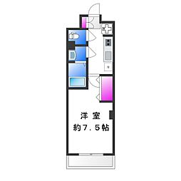 Luxe今里2 1Kの間取図画像