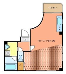 パルグレー 2階ワンルームの間取り
