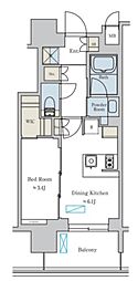 Brilliaist大井町 1DKの間取図画像