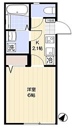 サンシエ大山 1階1Kの間取り