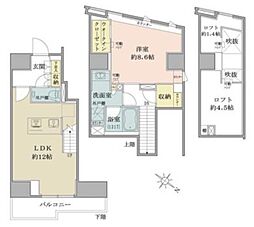 ザ・パークハビオ目黒フォート 5階1LDKの間取り