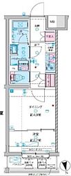 GENOVIA竹ノ塚 1DKの間取図画像