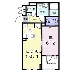 JR紀勢本線 紀三井寺駅 徒歩16分の賃貸アパート 1階1LDKの間取り