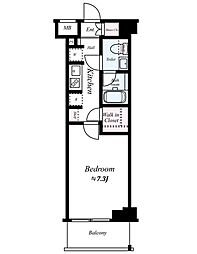 AZEST北赤羽 3階1Kの間取り