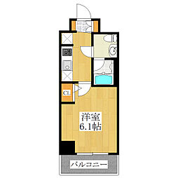 グランヴァン西川口 6階1Kの間取り