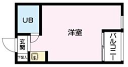 ハイシティ笹塚 1階ワンルームの間取り