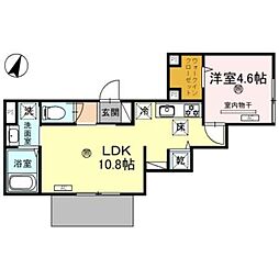 阪急神戸本線 王子公園駅 徒歩12分の賃貸アパート 1階1LDKの間取り