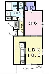 リアン　鳳 1階1LDKの間取り