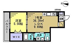 アヴェンタドール 1LDKの間取図画像