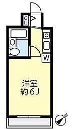 スカイコート下高井戸 7階ワンルームの間取り