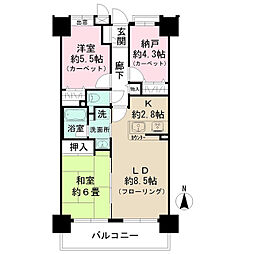 ライオンズプラザ梅島 2SLDKの間取図画像