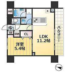 GOPI RESIDENCES 2階1LDKの間取り